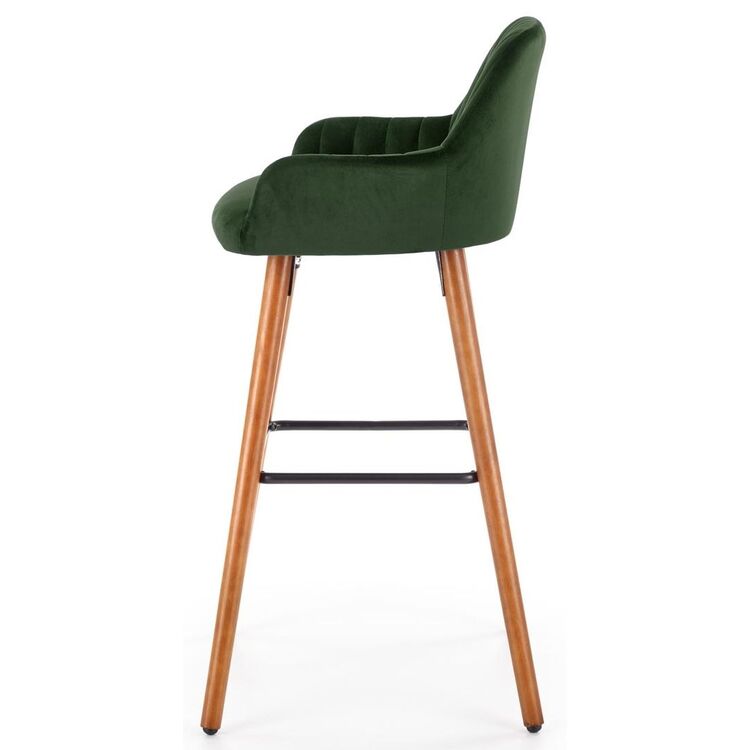 Scaun de bar Halmar H93 (Dark Green/Nut)