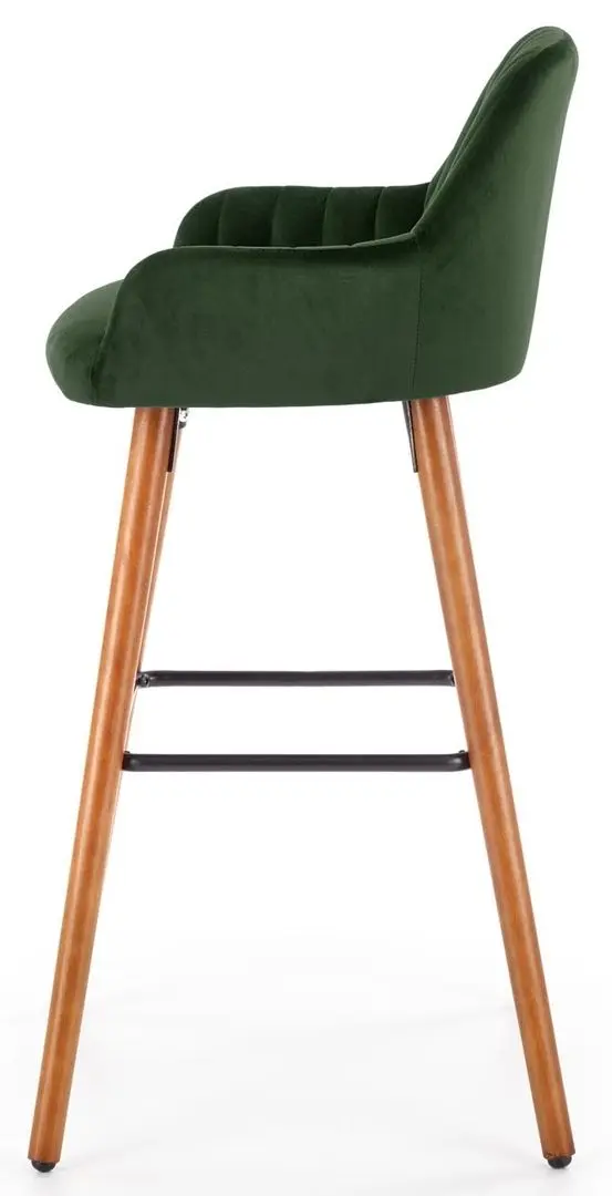 Scaun de bar Halmar H93 (Dark Green/Nut)