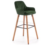 Scaun de bar Halmar H93 (Dark Green/Nut)