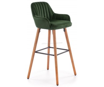 Scaun de bar Halmar H93 (Dark Green/Nut)