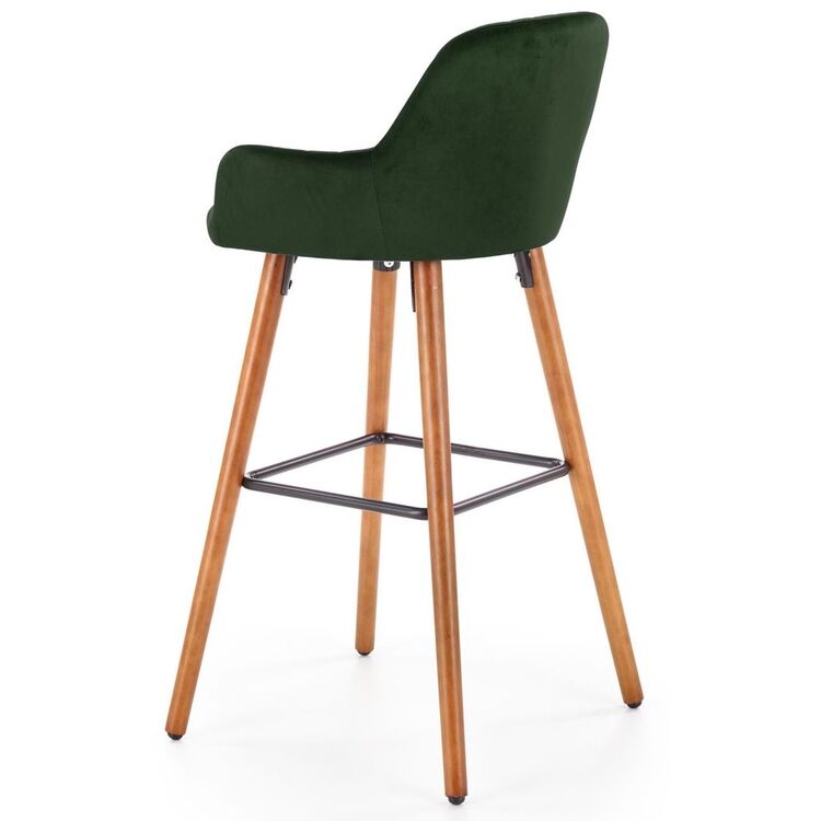 Scaun de bar Halmar H93 (Dark Green/Nut)