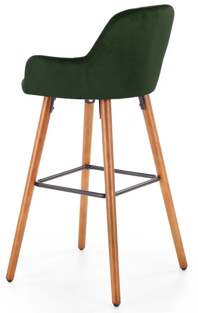 Scaun de bar Halmar H93 (Dark Green/Nut)