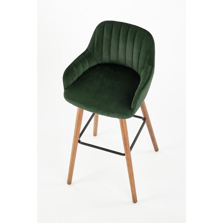 Scaun de bar Halmar H93 (Dark Green/Nut)