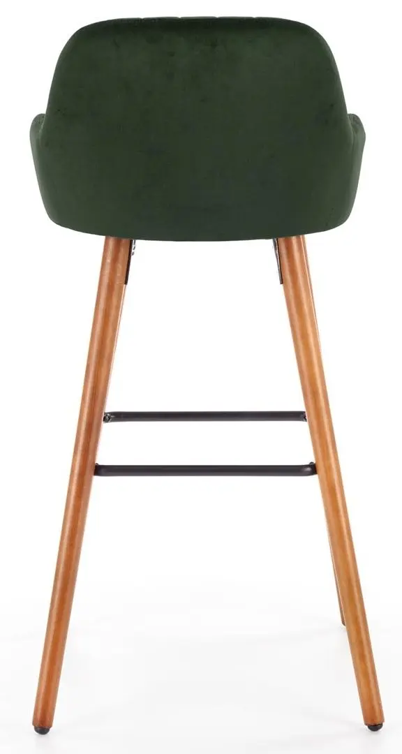 Scaun de bar Halmar H93 (Dark Green/Nut)