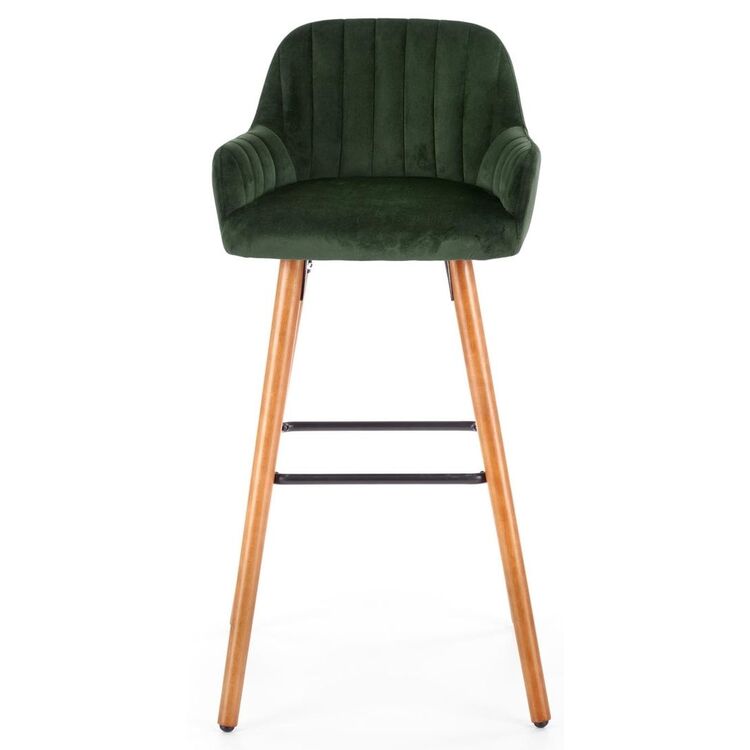 Scaun de bar Halmar H93 (Dark Green/Nut)