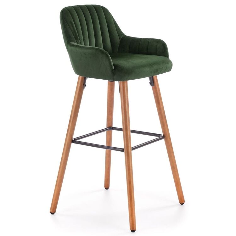 Scaun de bar Halmar H93 (Dark Green/Nut)