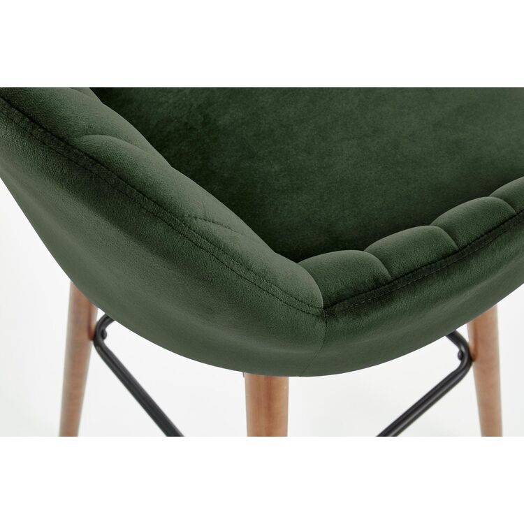 Scaun de bar Halmar H93 (Dark Green/Nut)
