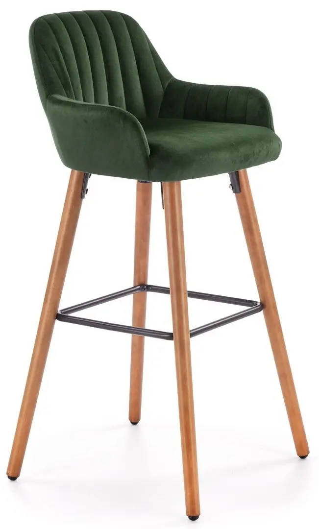 Scaun de bar Halmar H93 (Dark Green/Nut)