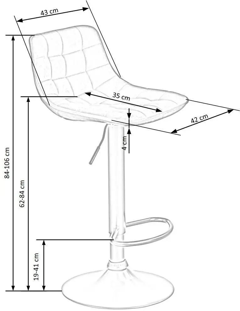 Scaun de bar Halmar H95 (Beige/Black)