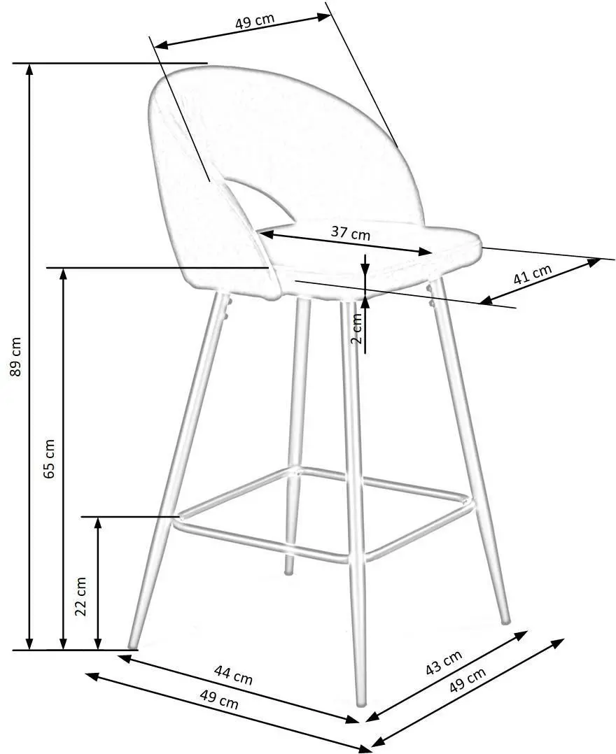 Scaun de bar Halmar H96 (Beige/Black)