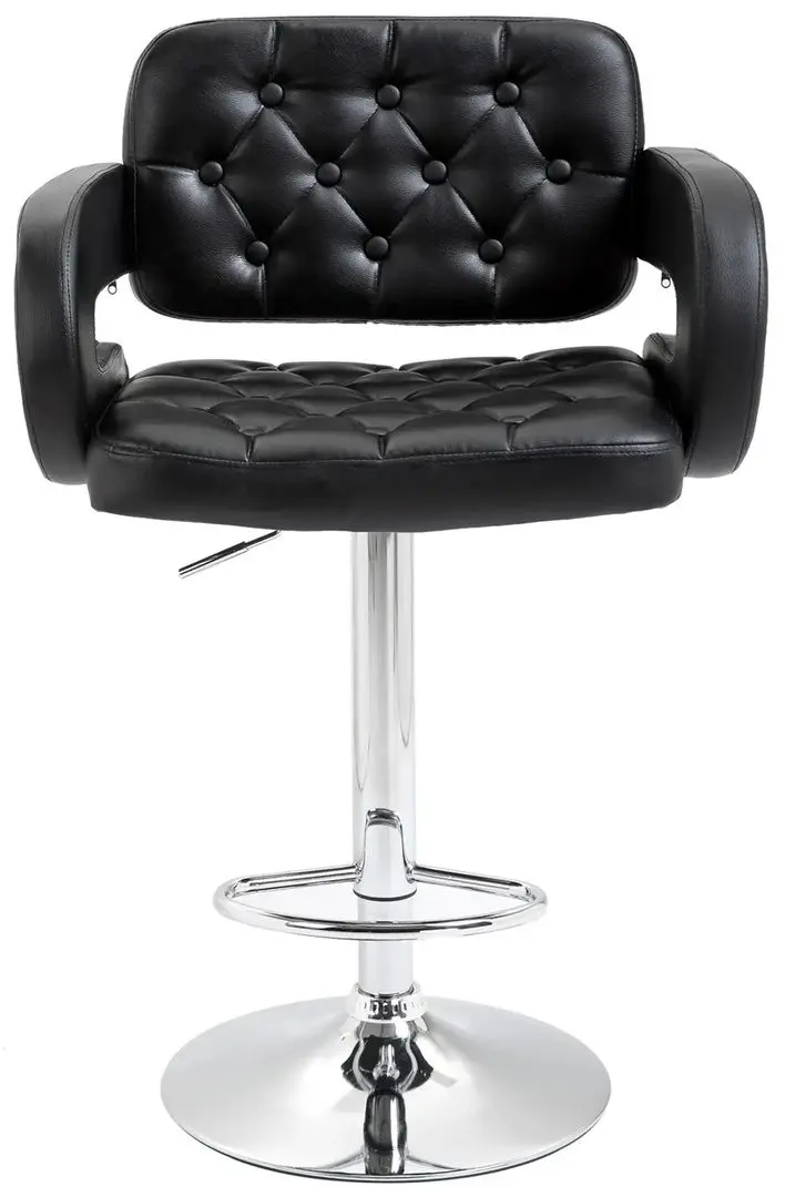 Барный стул Homcom 835-008V70BK 64x50x114 cm (Black/Chrome) - 3