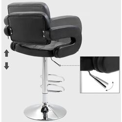 Барный стул Homcom 835-008V70BK 64x50x114 cm (Black/Chrome) Thumb