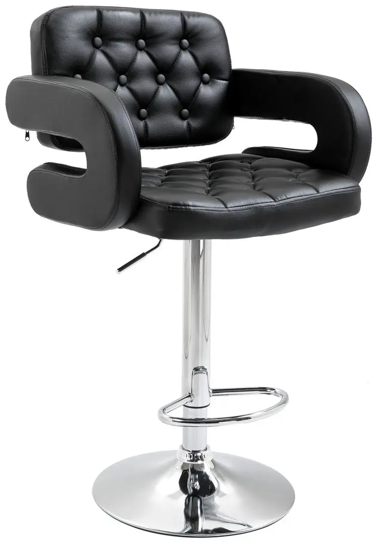 Барный стул Homcom 835-008V70BK 64x50x114 cm (Black/Chrome) - 4
