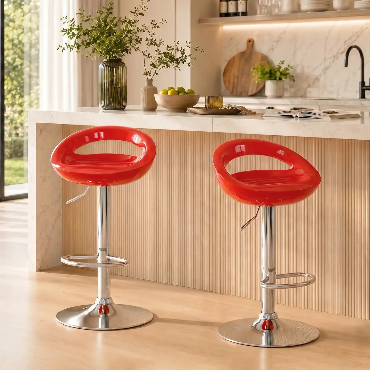Set scaune de bar Homcom 835-175V00RD (Red) - 5
