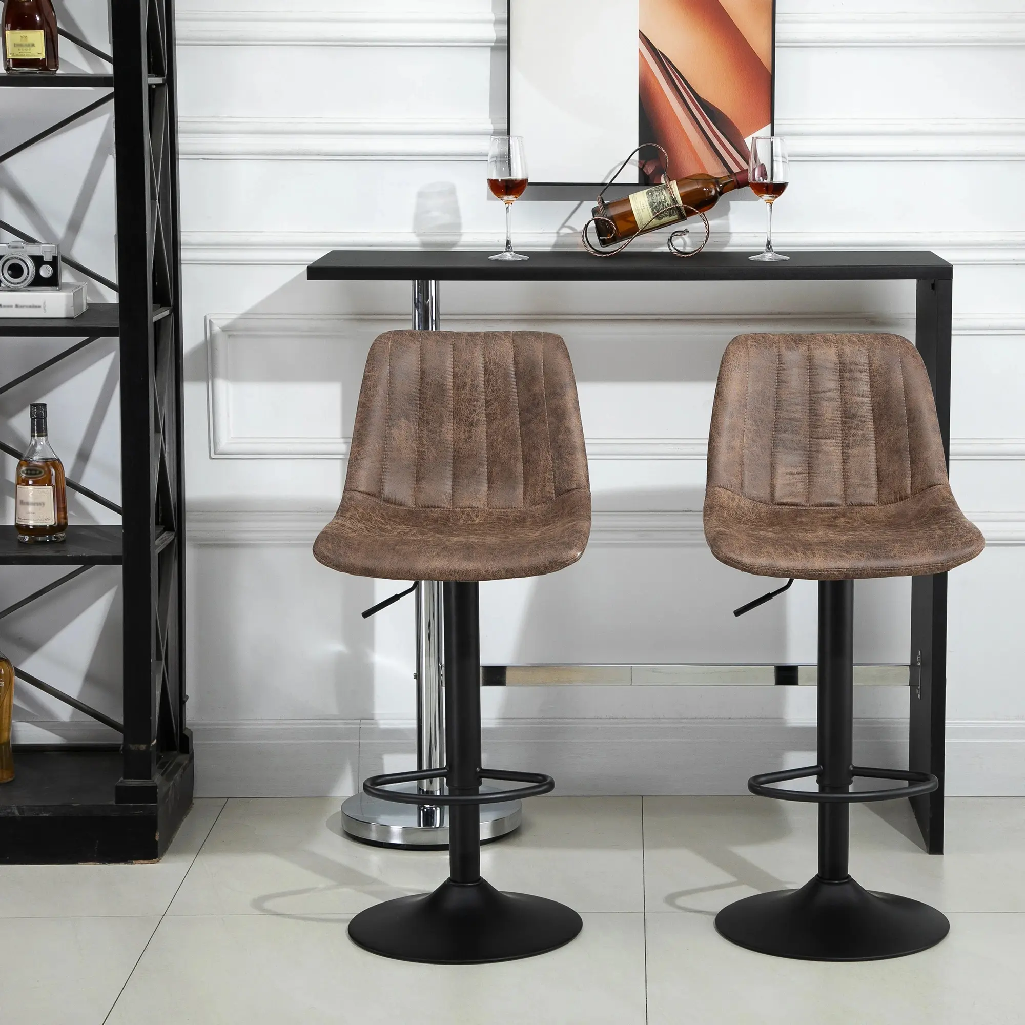 Set scaune de bar Homcom 835-228 2pcs (Brown) - 10