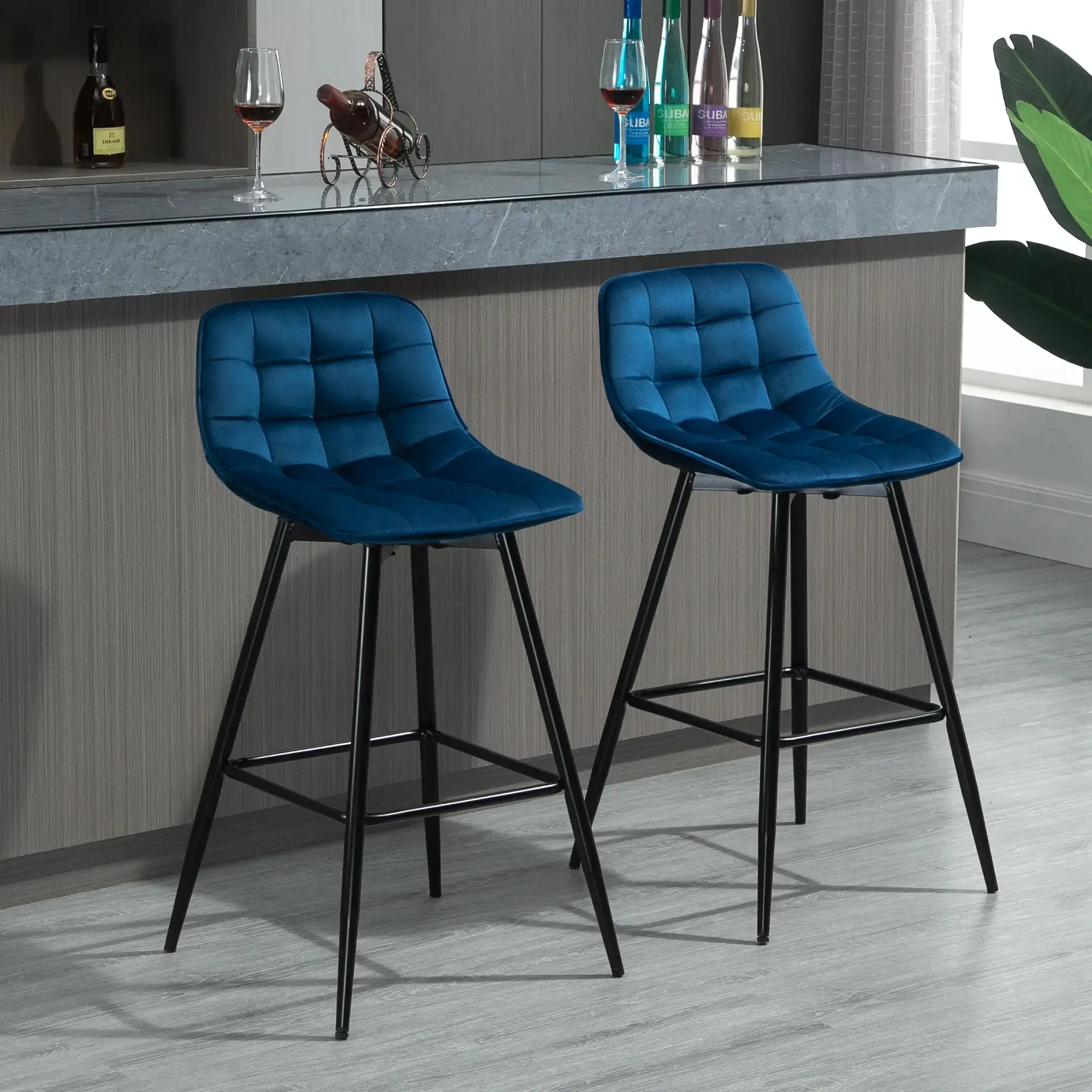 Set scaune de bar Homcom 835-271BU 2pcs (Blue) - 8