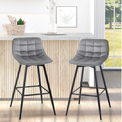 Set scaune de bar Homcom 835-271GY 2pcs (Grey)