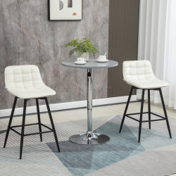 Set scaune de bar Homcom 835-271V00CW 2pcs (Cream White)