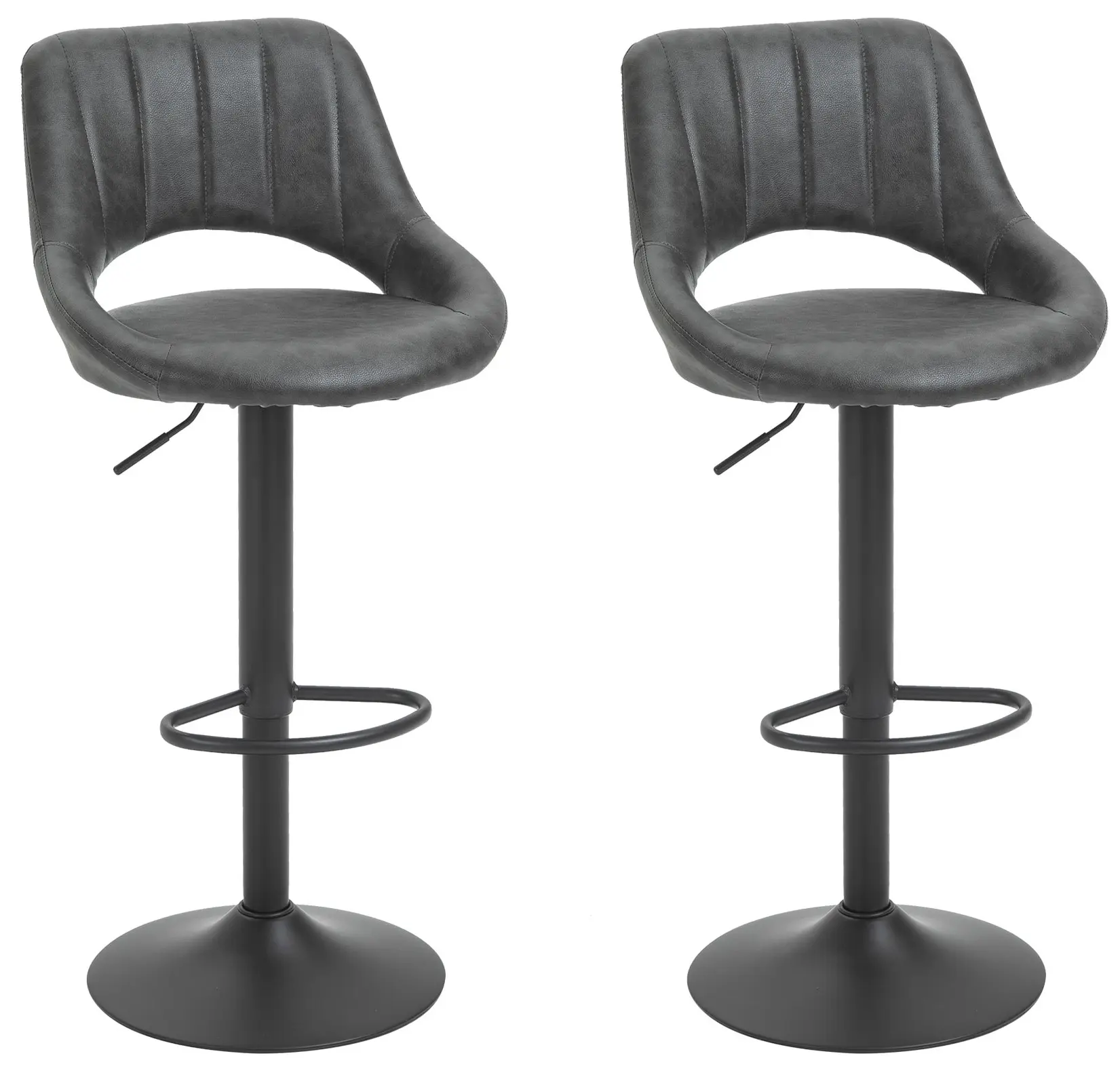 Set scaune de bar Homcom 835-357 2pcs (Grey) - 3
