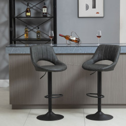 Set scaune de bar Homcom 835-357 2pcs (Grey)