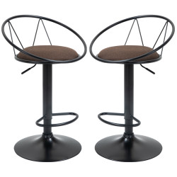 Set scaune de bar Homcom 835-453 2pcs (Brown) Thumb