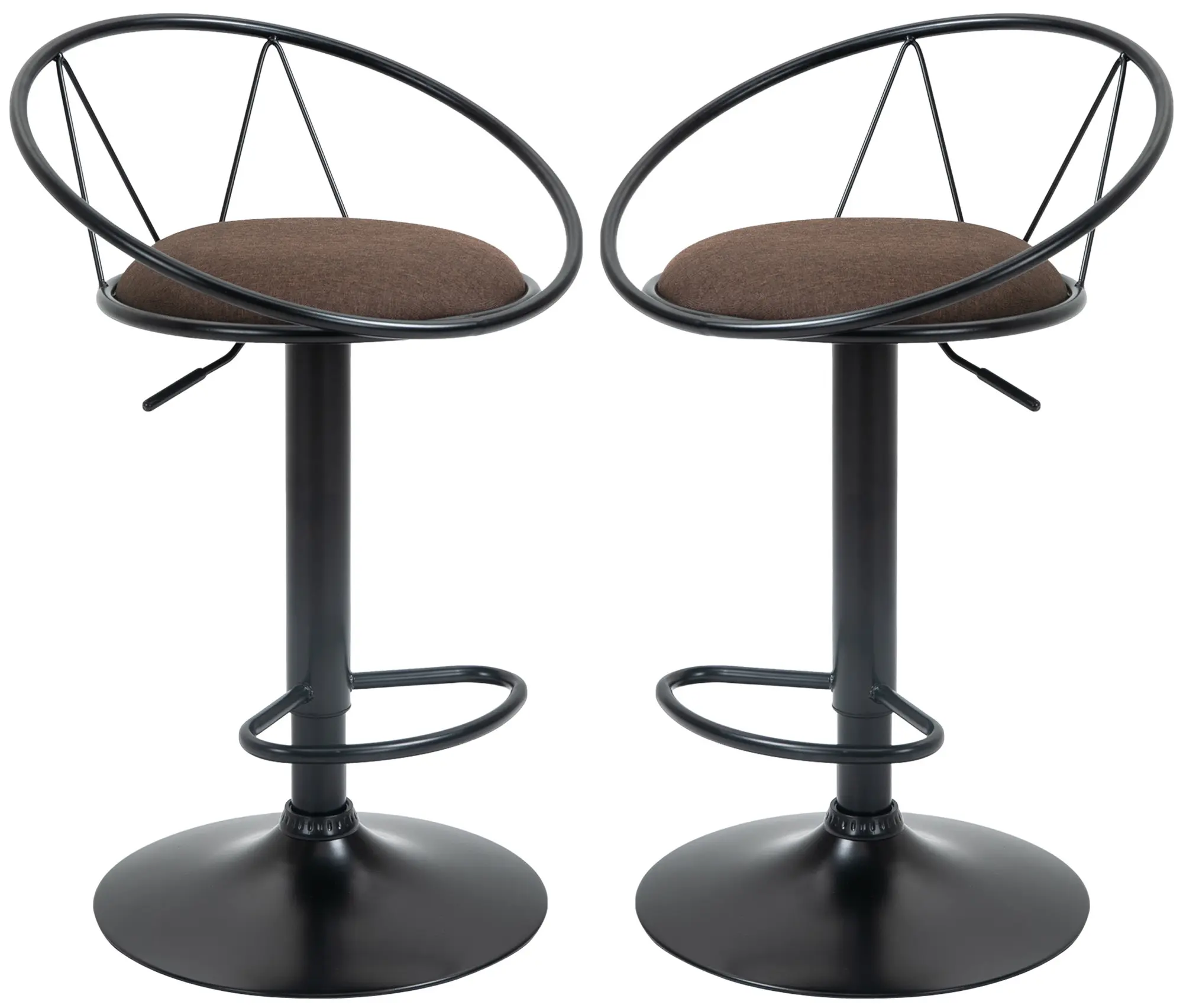 Set scaune de bar Homcom 835-453 2pcs (Brown) - 2