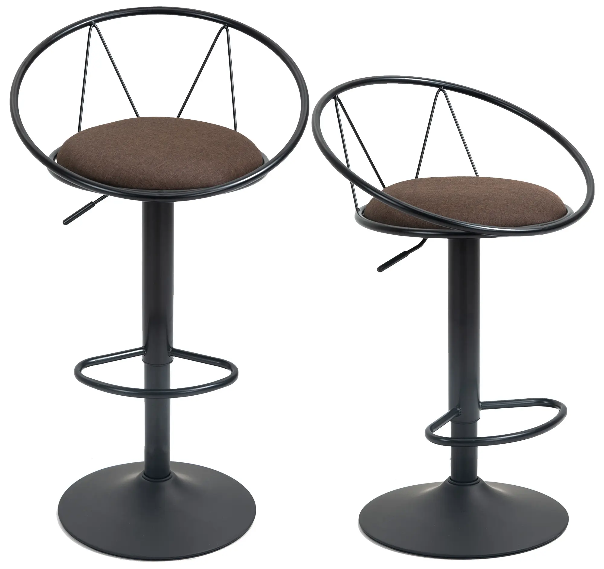 Set scaune de bar Homcom 835-453 2pcs (Brown) - 3