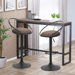 Set scaune de bar Homcom 835-453 2pcs (Brown)