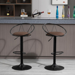 Set scaune de bar Homcom 835-453 2pcs (Brown) Thumb