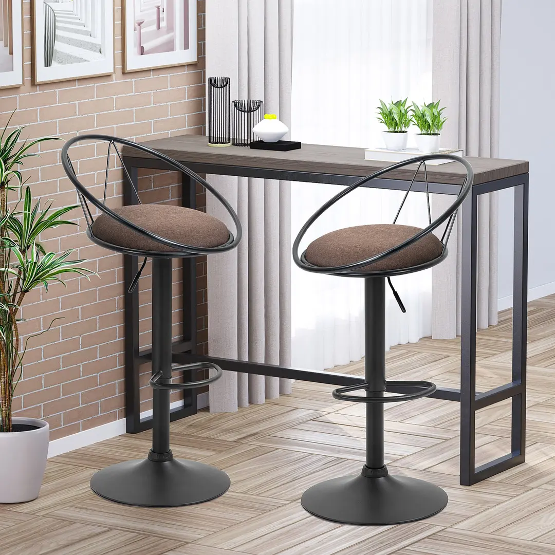 Set scaune de bar Homcom 835-453 2pcs (Brown)