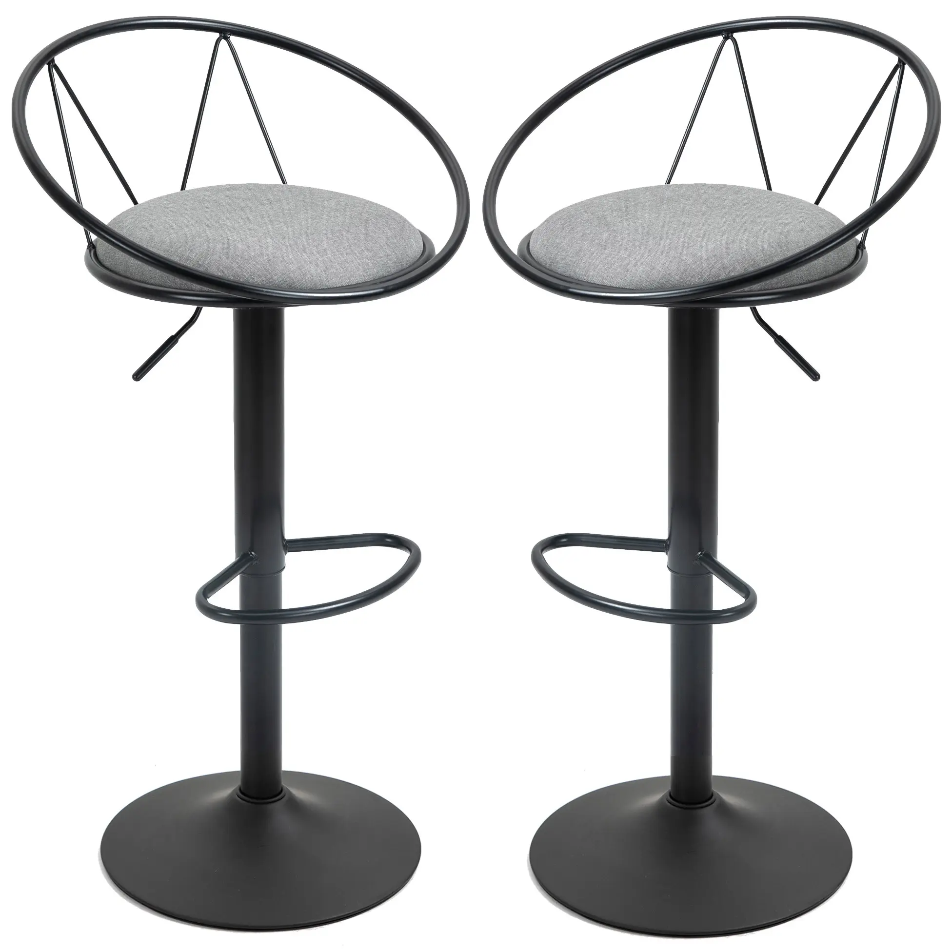 Set scaune de bar Homcom 835-453GY 2pcs (Grey) - 2