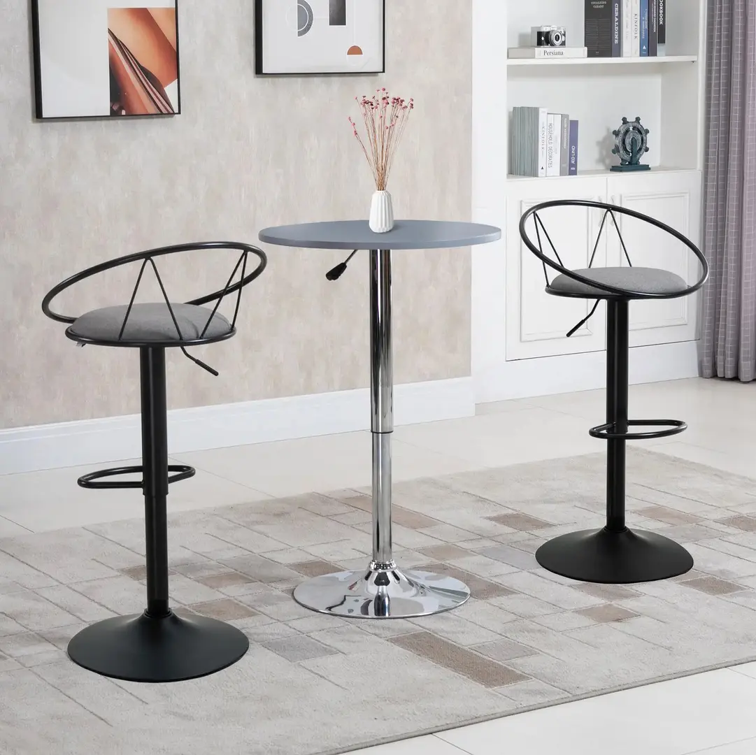 Set scaune de bar Homcom 835-453GY 2pcs (Grey)