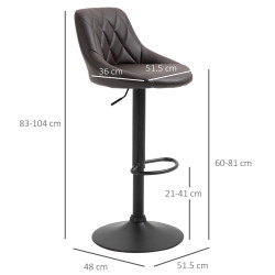 Set scaune de bar Homcom 835-502V01BN 2pcs (Brown) Thumb