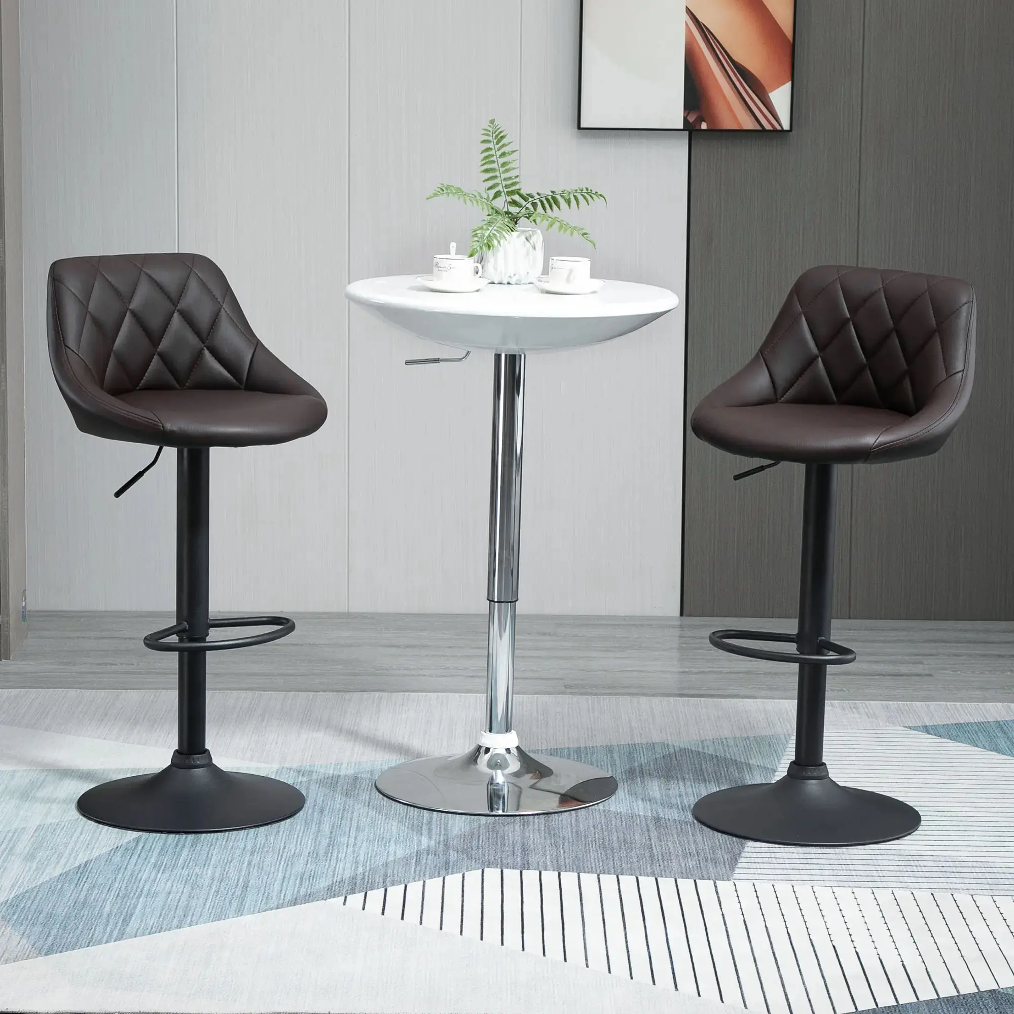 Set scaune de bar Homcom 835-502V01BN 2pcs (Brown) - 8