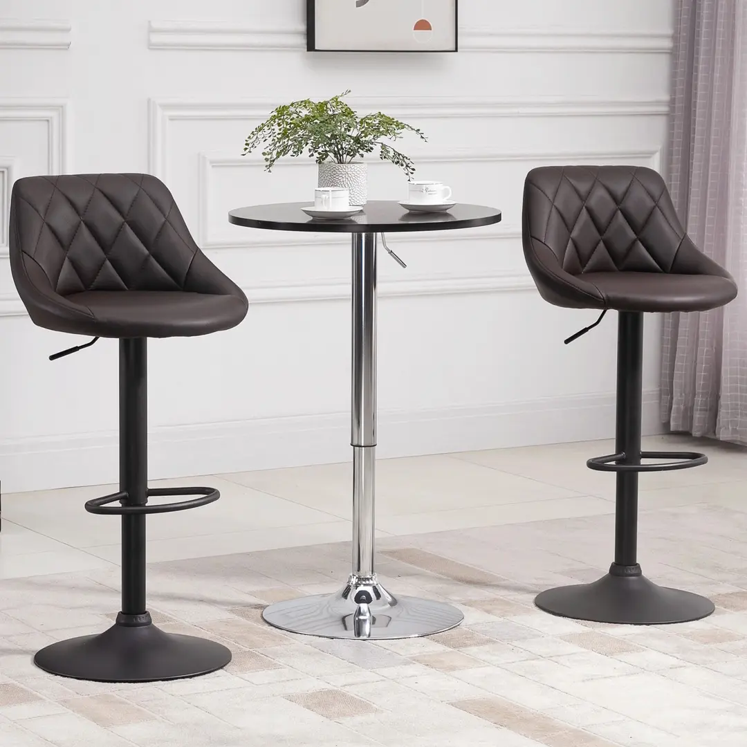 Set scaune de bar Homcom 835-502V01BN 2pcs (Brown)