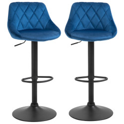 Set scaune de bar Homcom 835-502V02DB 2pcs (Blue) Thumb