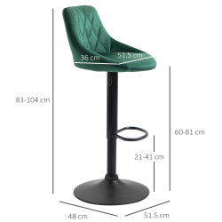 Set scaune de bar Homcom 835-502V02GN 2pcs (Green) Thumb