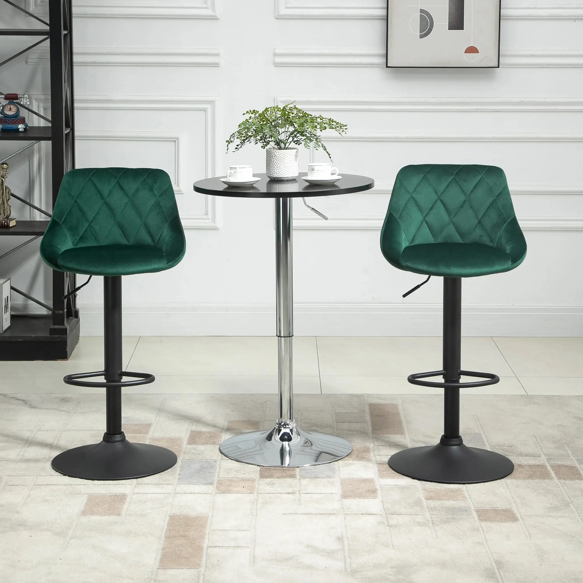 Set scaune de bar Homcom 835-502V02GN 2pcs (Green) - 8