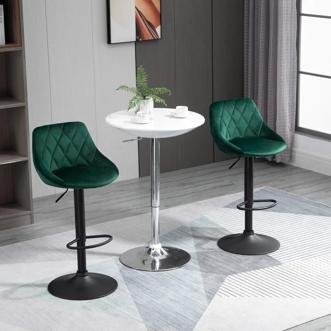Set scaune de bar Homcom 835-502V02GN 2pcs (Green)