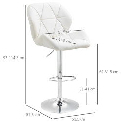 Set scaune de bar Homcom 835-506V02WT 2pcs (White) Thumb