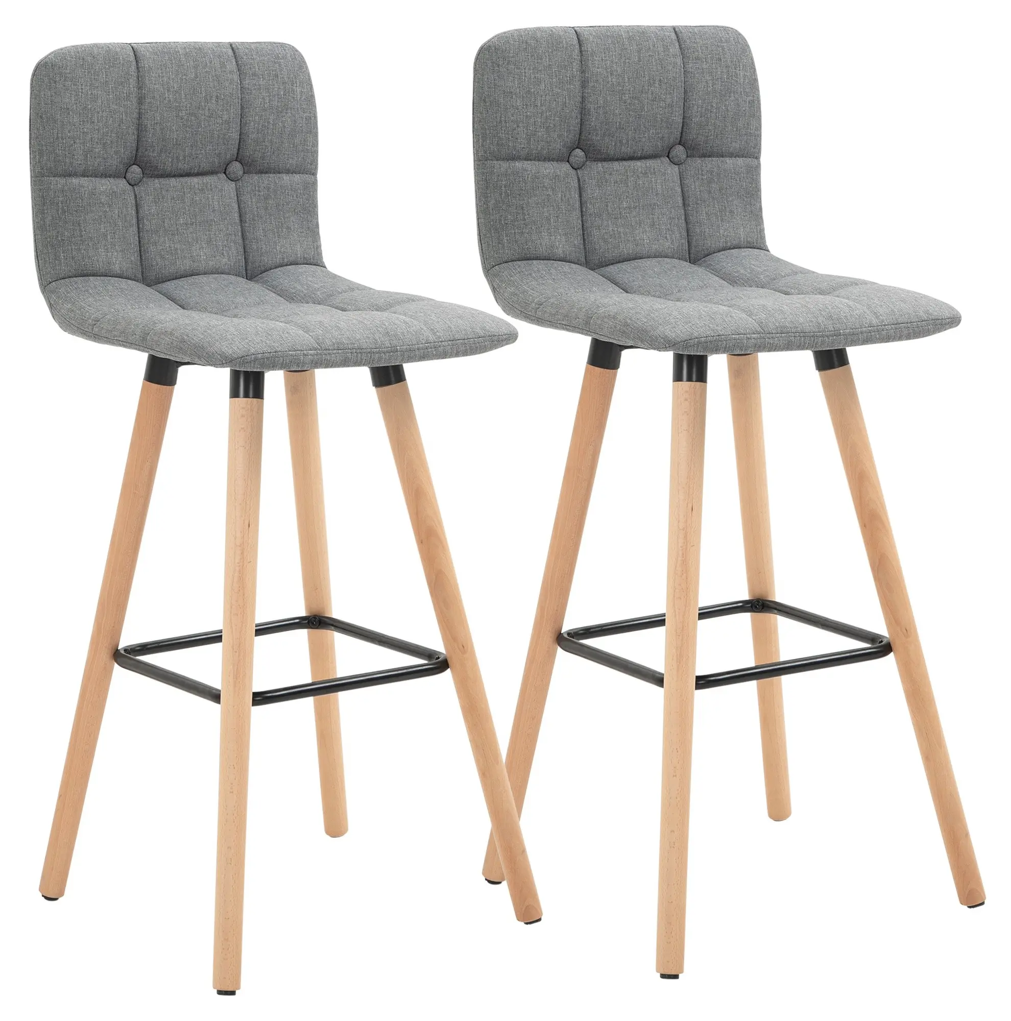 Set scaune de bar Homcom 835-530 2pcs (Grey) - 2