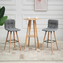 Set scaune de bar Homcom 835-530 2pcs (Grey)