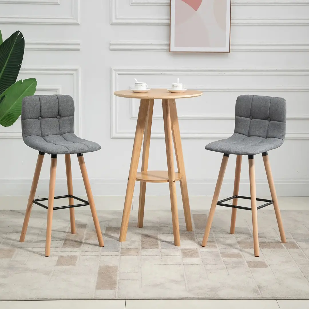 Set scaune de bar Homcom 835-530 2pcs (Grey)