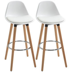 Set scaune de bar Homcom 835-594 2pcs (White) Thumb