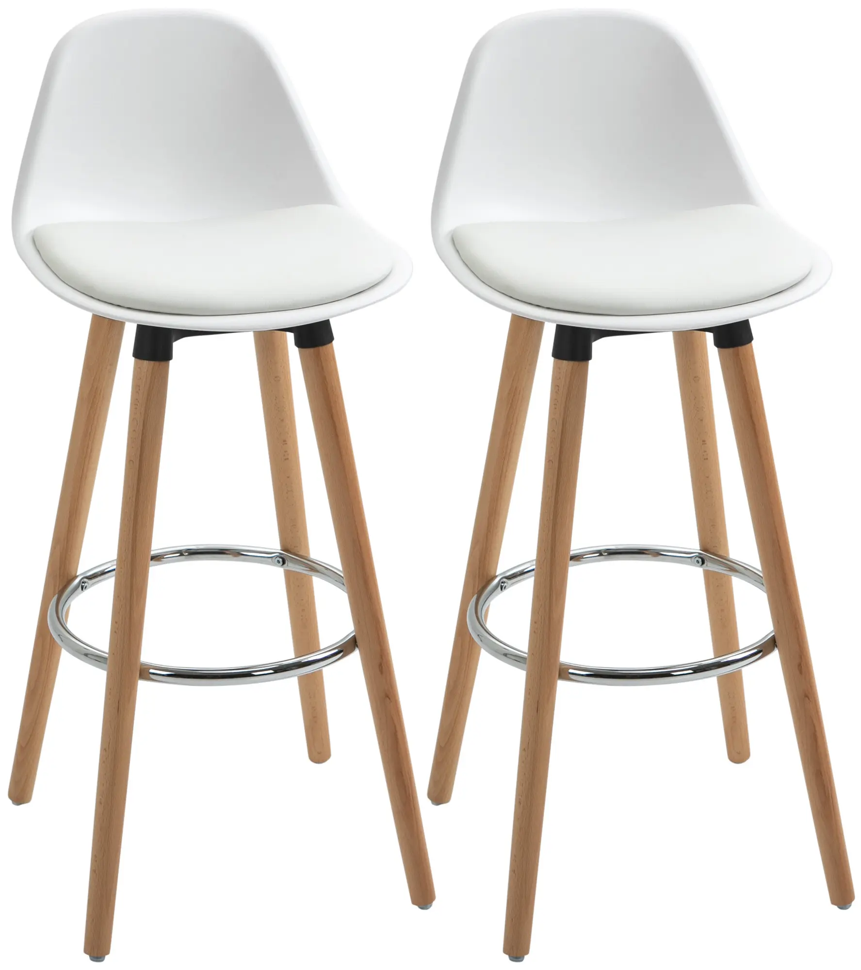 Set scaune de bar Homcom 835-594 2pcs (White) - 2