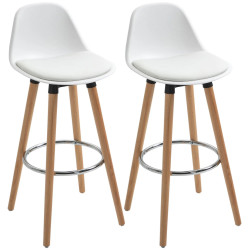 Set scaune de bar Homcom 835-594 2pcs (White) Thumb