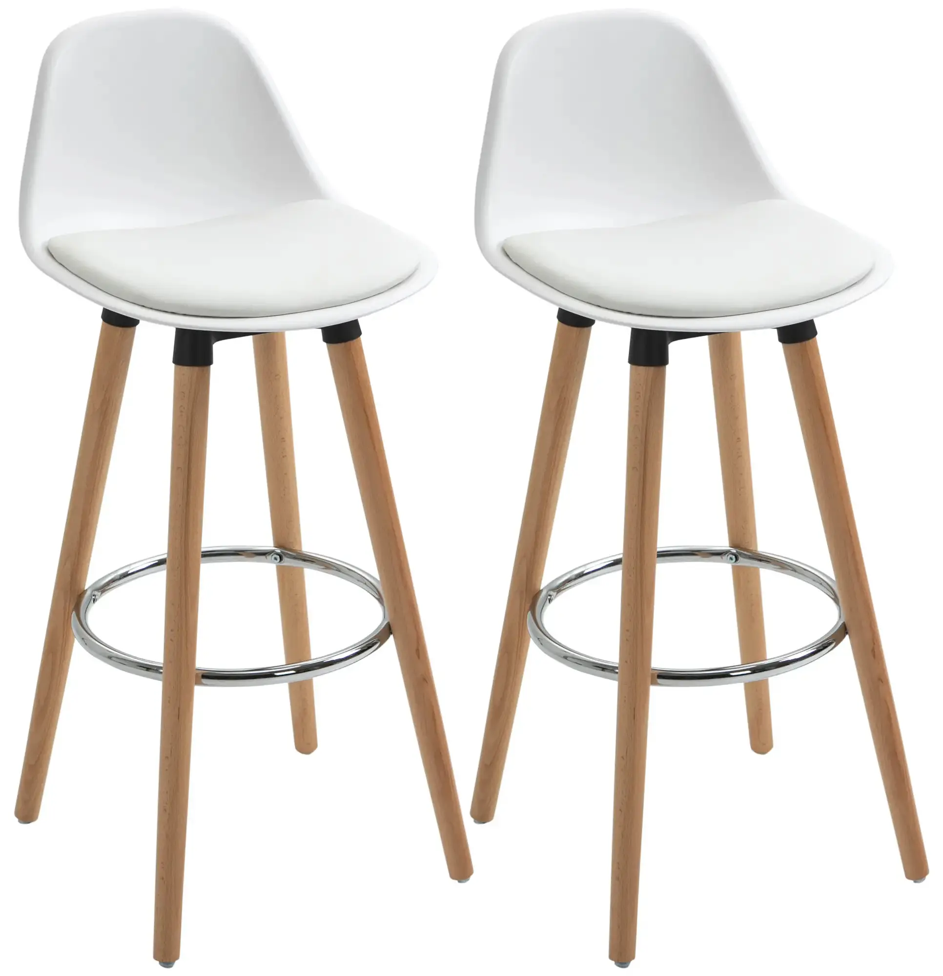 Set scaune de bar Homcom 835-594 2pcs (White) - 3