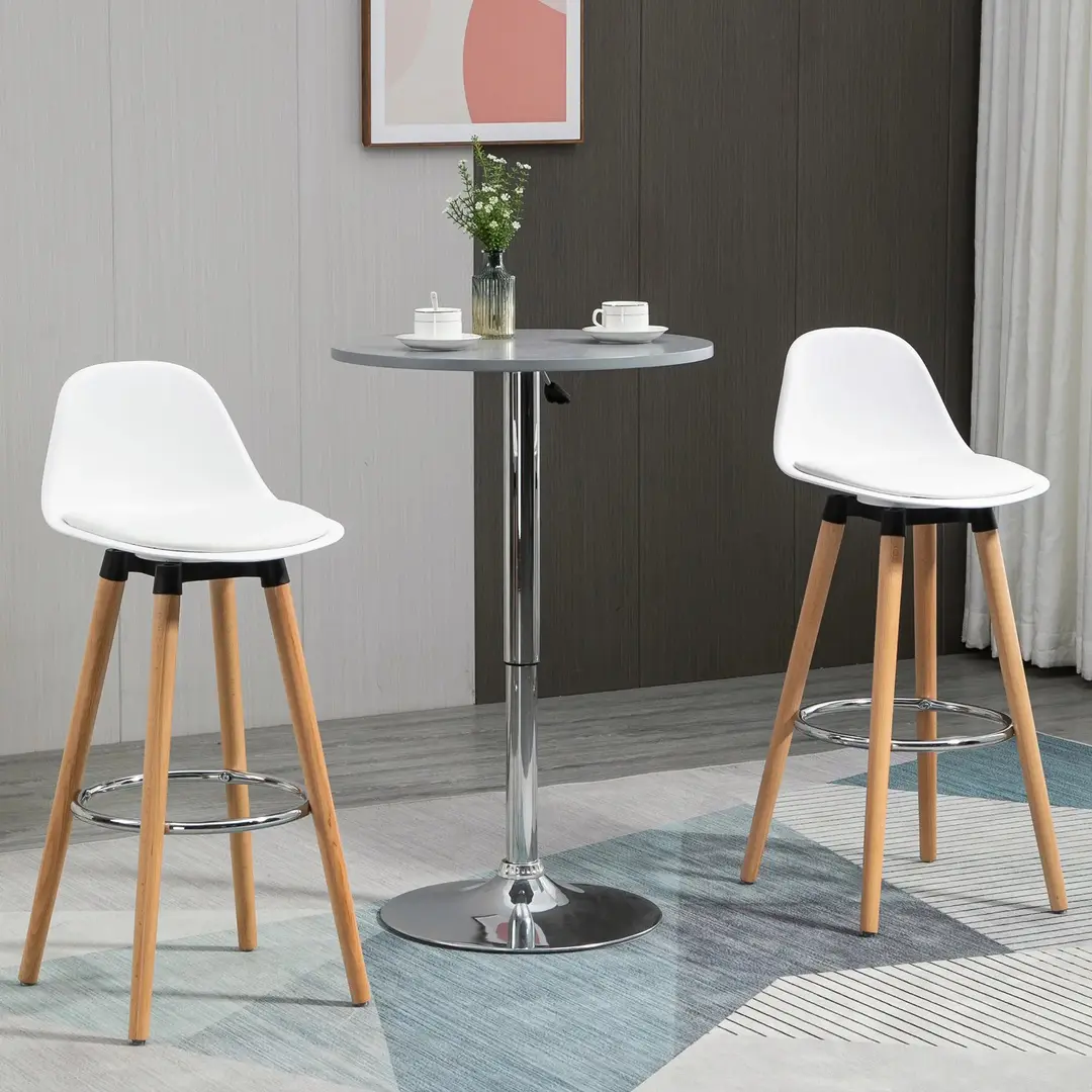 Set scaune de bar Homcom 835-594 2pcs (White)