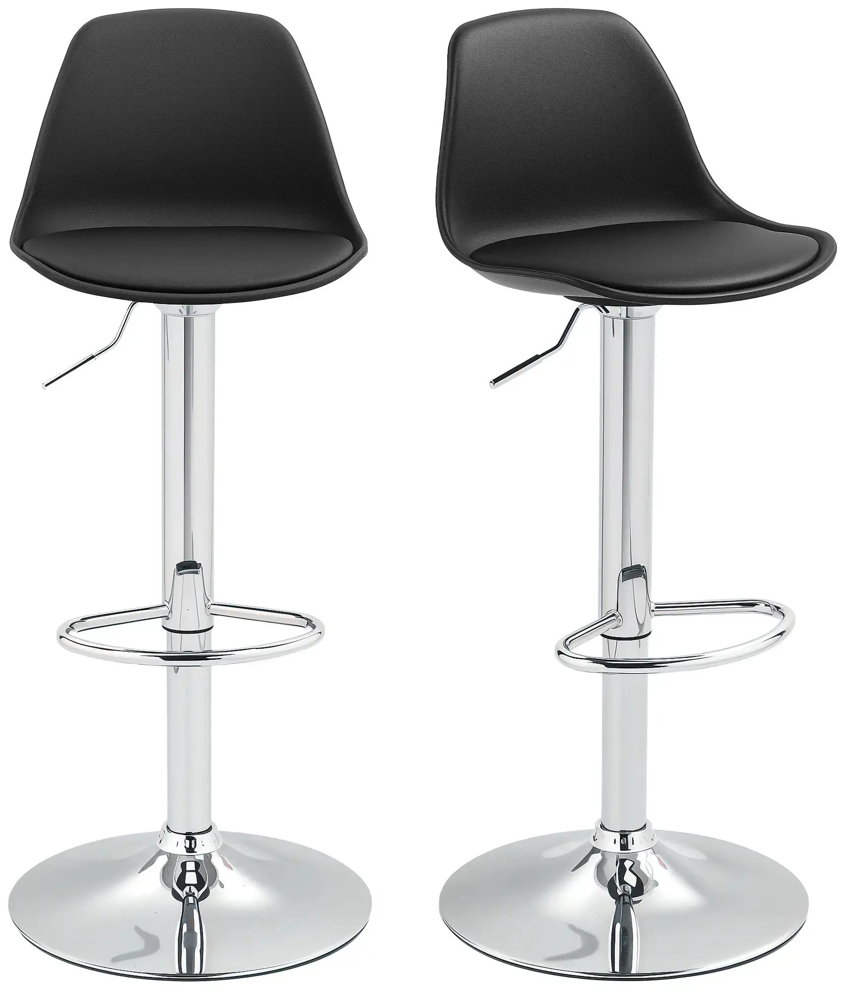 Set scaune de bar Homcom 835-597V00BK 2pcs (Black) - 3