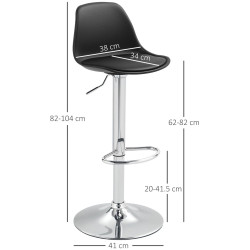 Set scaune de bar Homcom 835-597V00BK 2pcs (Black) Thumb